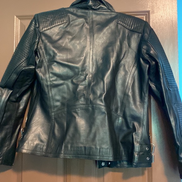 Unbranded black genuine leather jacket M - Picture 5 of 5